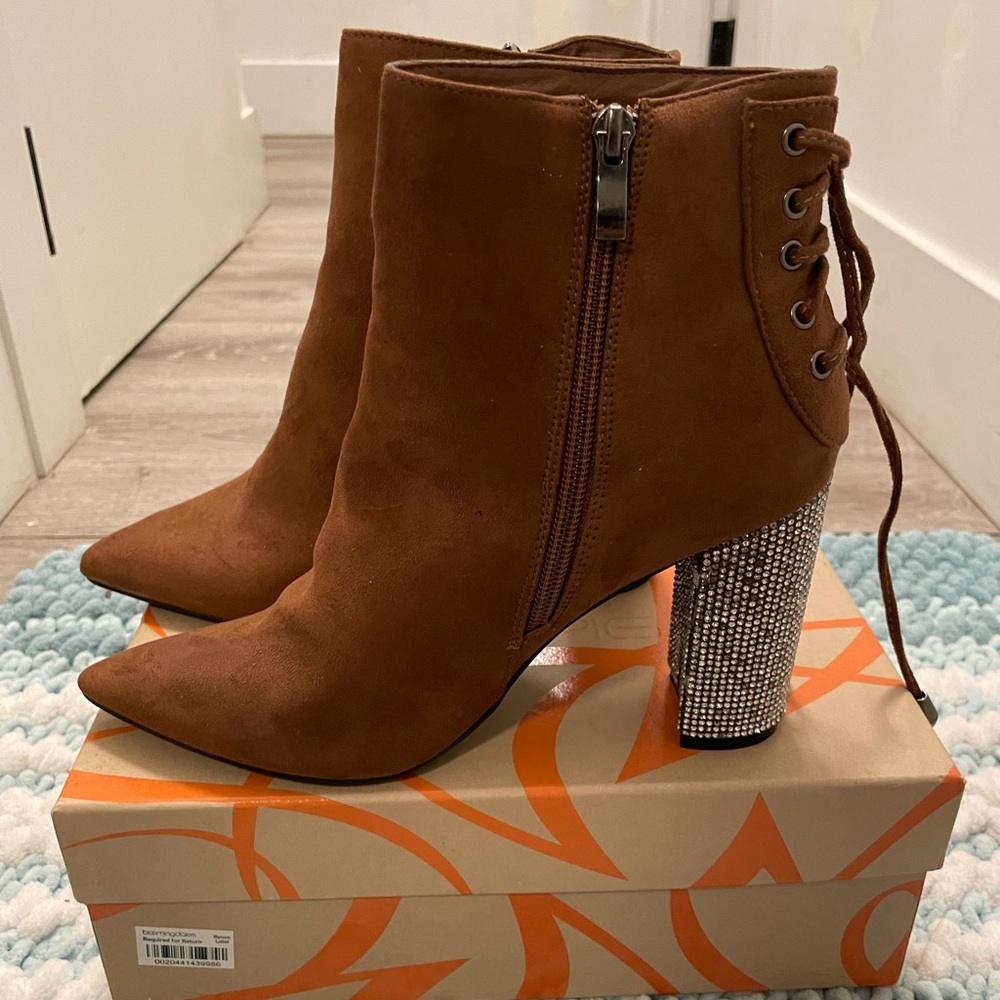 NWOT Light Brown Suede Ankle Boots